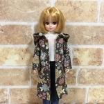 リカちゃん☆フード付きコート　花柄