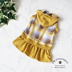 犬服☆【小型犬・中型犬・大型犬】マドラスチェック タンク/パーカー/ワンピース 【受注生産】