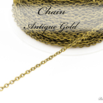 CH-64【2mm】＊平あずきチェーン＊3m＊【アンティークゴールド】平小豆 ひらあずき チェーン ネックレス ブレスレット