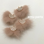 kirakira fur tassel pink beige4p