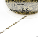 CH-80【2mm】＊平丸あずきチェーン＊3m＊【アンティークゴールド】あずき 小豆 平あずき 丸あずき チェーン ネックレス ブレスレット