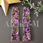 A873 Purple Green marble Squareチャーム(4個)