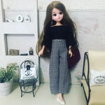 リカちゃん服♡グレンチェック柄ワイドパンツ♡大人リカちゃん♡リアルクローズ  