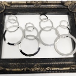 送料無料／シルバー3連リングパーツ  4✖️7cm    4pcs    S913番