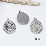 送料無料 12個 チャームパーツ 雫 アンティークシルバー/ブルー【12ヶ】 M2131