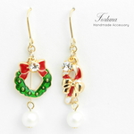 クリスマスイヤリング⑴(306) ピアス/イヤリング/ノンホールピアス/樹脂ピアス
