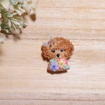 犬の刺繍ブローチ  〜トイプードル〜