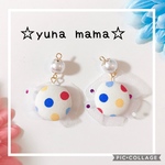 カラフルドット柄プリンセスのイヤリング ピアス キッズイヤリング