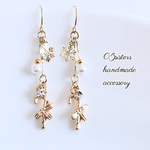 ラスト1点！大人のホワイトクリスマス♡ピアス／イヤリング（雪の結晶、ステッキ）