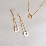  14kgf メタルスクエアとチェーンのフックピアス