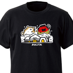 秋田土産（お土産シリーズ）【ブラック】ekot Tシャツ <イラスト：店長 里一磨＞
