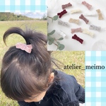 7color ベルベットリボンヘアクリップ♡ベビーヘアクリップ・キッズヘアクリップ・お揃い