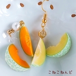 🍈たぶん一番リアル🍈メロン イヤリング ピアス(片耳分)