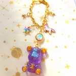 引寄せ・良縁・厄除け★ オルゴナイト キーホルダー（大）【幸福上昇☆いて座ベア☆Happy Birthday🎉】