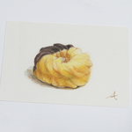 食べ物の色鉛筆画（ドーナツ）