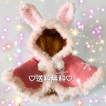 暖か♡ウサギ耳ケープ♡首まわり25cm