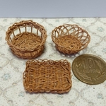 用途、色々…手編みのバスケット(3点セット)
