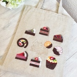 Cafe-sweets☆羊毛刺繍トート〜ショコラスイーツ🍫🧁