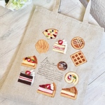 Cafe-sweets☆羊毛刺繍トート〜すいーつ&スイーツ🍰🍩🍪