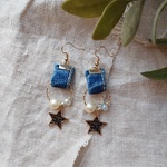 星のデニムピアス(ブラック)
