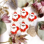 6個　クリスマス　カラフルチャームセット　D107　サンタクロース