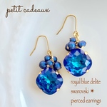  🆕青い💙大粒スワロフスキー✨ピアス