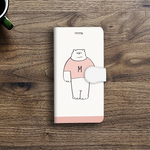 ベアーさんのイニシャル手帳型スマホケース