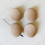 Matte Beige Wavy Circle Rubber Beads