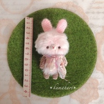＊kumahari＊もふもふなあみぐるみ ぴんくうさぎ10.5cm