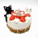 にゃんこのしっぽ○いちごのキャンドルケーキ○スイーツデコ○猫12