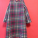 ◆SALE◆ニット*カラフル水玉 ゆったりワンピース　navy 