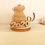 ねずみ　2020年　干支　木の置物