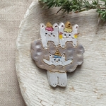 かわいい猫の雷様♪ブローチ