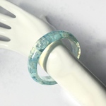 【一点物】涼しげなミルキークォーツ レジン バングル　送料込み