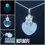 限定1本/夜光/結晶の神秘(変化する結晶)/ハート形ｶﾞﾗｽﾄﾞｰﾑ/雪の結晶/ネックレス