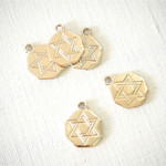 ¥300☆【5個セット】ライトゴールドのヘキサゴンチャーム