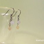 ふたつぶ天然石のゆらゆらピアス