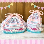 レースチュールとメリーゴーランドのゆめかわいいお弁当袋セット