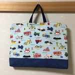 35×46入れ口角丸レッスンバッグ 車柄