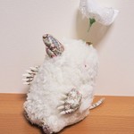 ④花モグラ「ミルク味」　もぐらのぬいぐるみ