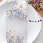 ♡Blue natural 押し花ケース♡iPhone  X/ XS