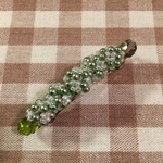 若葉　ビーズボールのバレッタ　No4-3