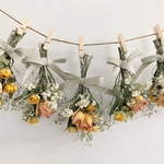 petit garland: orange×yellow ミニブーケ ガーランド  フラワー スワッグ  ドライフラワー