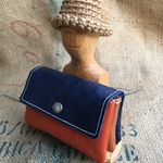 3層の革財布/可愛いレザー財布/3miru-ora×cam×navy