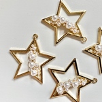 【4pcs】パールスターゴールドパーツ