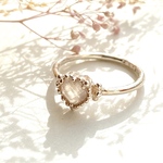 【受注制作】桜色Heart ring（ローズクォーツ）（silver925）