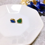  *和装にも*シーグラス の金継ぎピアス/イヤリング【秋冬カラー】
