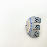 SALE!（陶）藍の北欧birdのブローチ