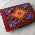 ほぼ日手帳カズン対応、Ａ５サイズ手帳カバー　牛革　刻印＆拭き染め