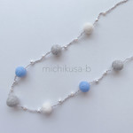 【SALE】￥1,200→￥850フェルトボールのロングネックレス<冬空>